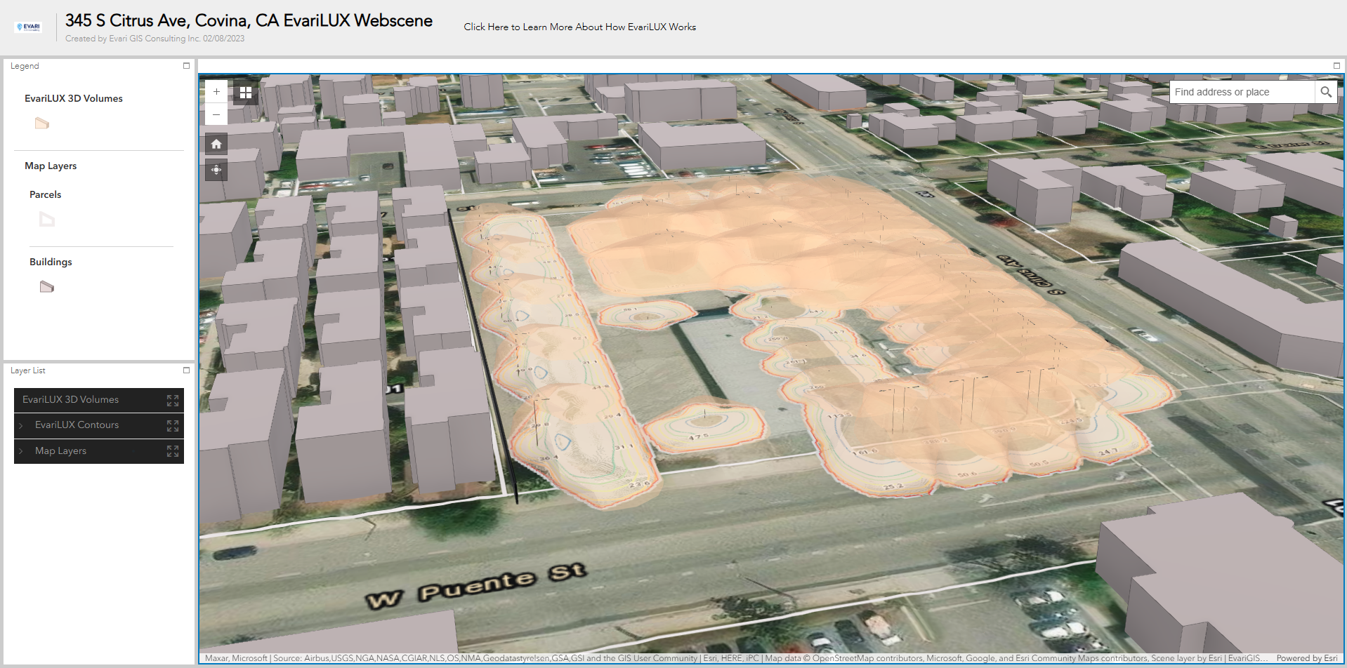 EvariLUX illumination analysis for the City of Covina, CA